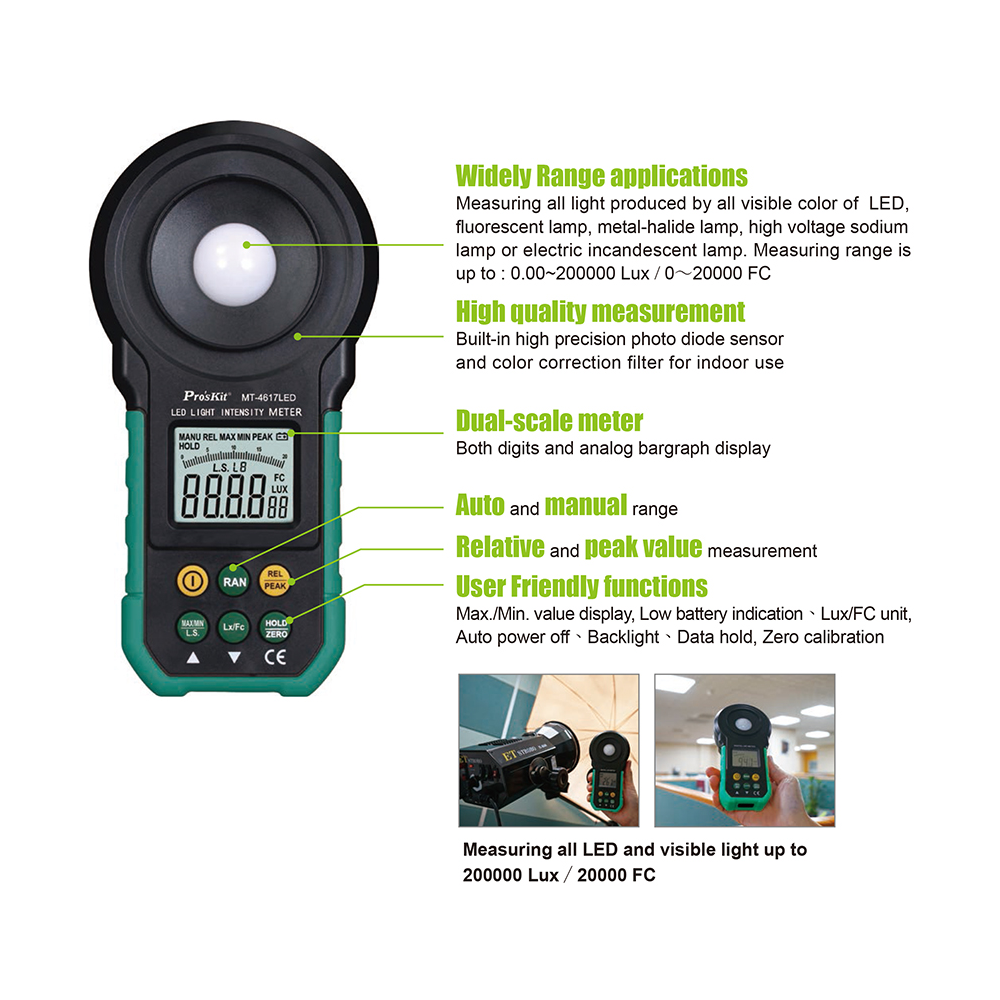 PRO’SKIT MT4617 LED Light Intensity Meter BLITZ AUTOMATION